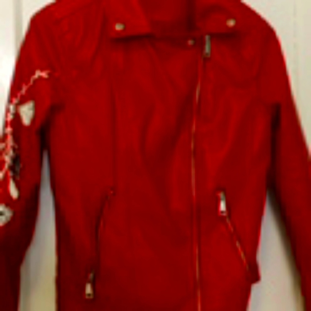 Faux leather bomber jacket